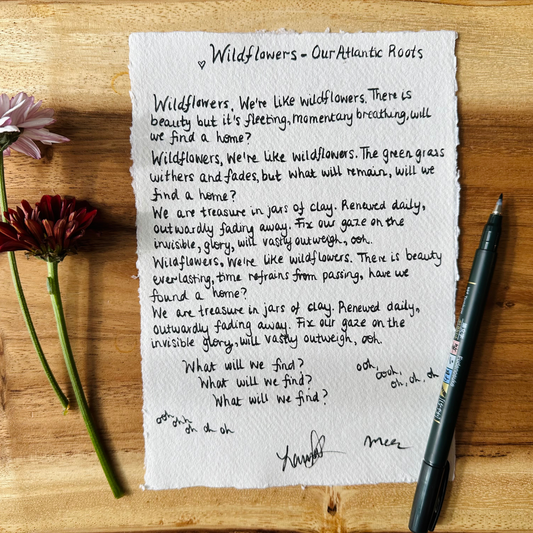 Handwritten Lyric Sheet - For The Song Of Your Choice